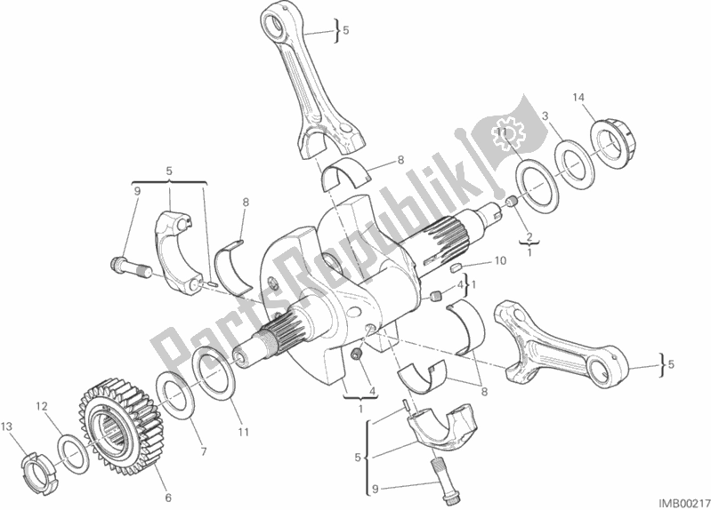 All parts for the Connecting Rods of the Ducati Diavel Carbon FL Thailand 1200 2016